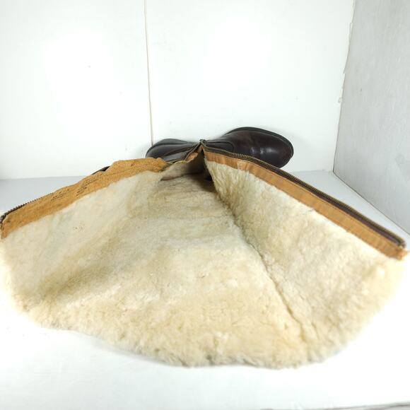 Born Women's Gita US8M Distress Brown Leather Wide Calf Shearling Riding Boots - Picture 12 of 16